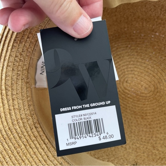 Nine West Packable UPF 50+ Sun Hat with Black Ribbon NWT - Picture 3 of 7